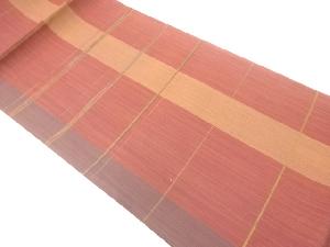 未使用品　変わり格子模様織出し袋帯